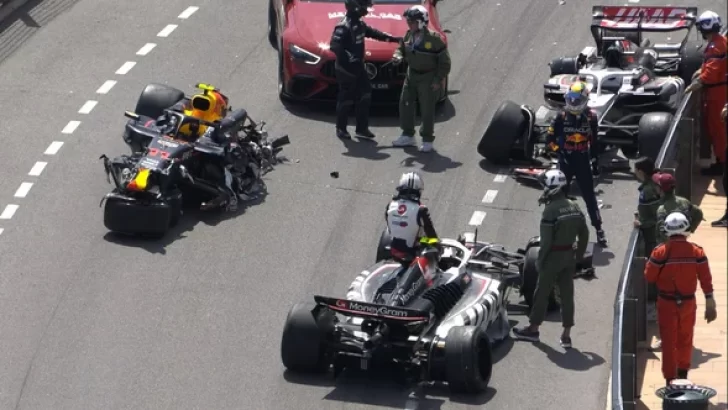 F1: Checo Pérez sufrió un impactante choque en el GP de Mónaco