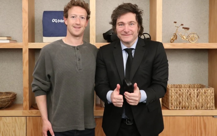 Milei cerró su viaje a San Francisco con su esperada reunión con Mark Zuckerberg