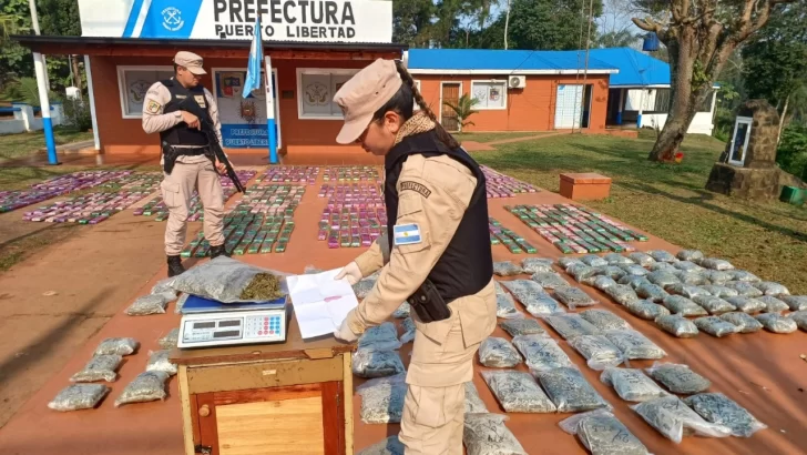 Prefectura secuestró casi 900 kilos de marihuana