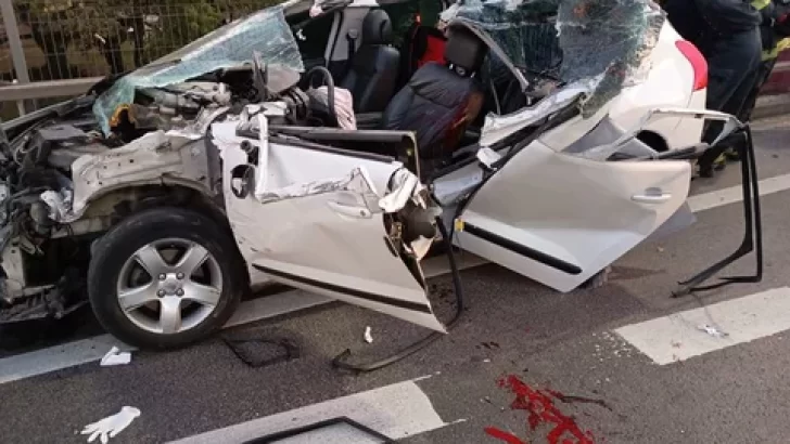 Un auto se incrustó contra un camión en plena Autopista y el conductor murió