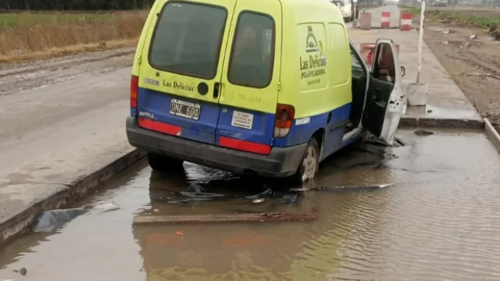 Peligro: tercer accidente en los arreglos de Circunvalación