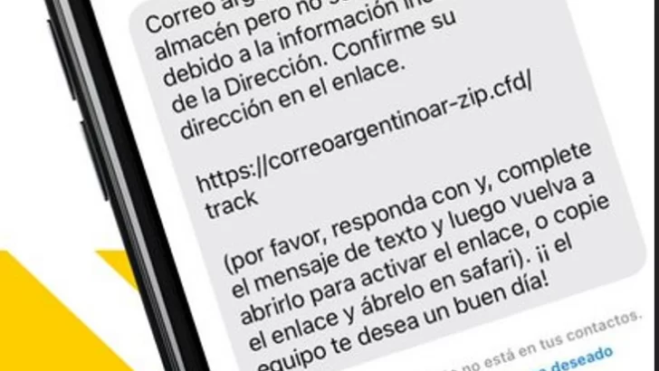 Advierten sobre una estafa digital con supuestos mensajes de Correo Argentino