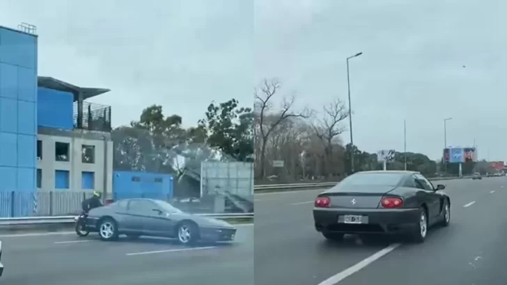 Imprudencia al volante: una Ferrari realizó maniobras peligrosas en plena autopista