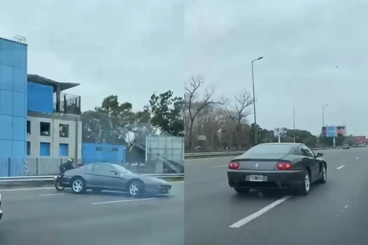 Imprudencia al volante: una Ferrari realizó maniobras peligrosas en plena autopista