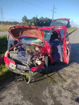 Chocaron un auto y un camión en ruta 88