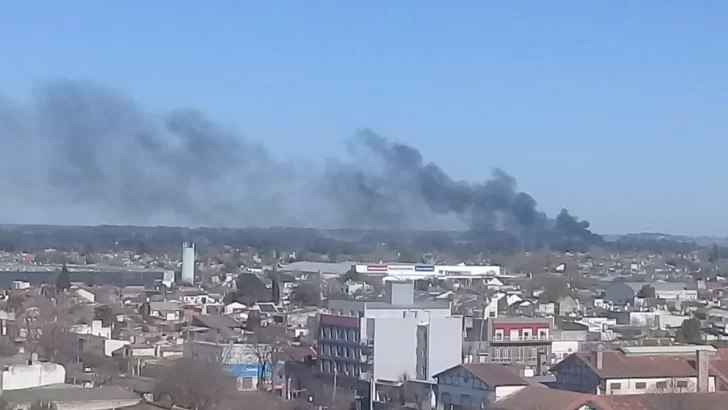 Una densa nube de humo pasa por la ciudad