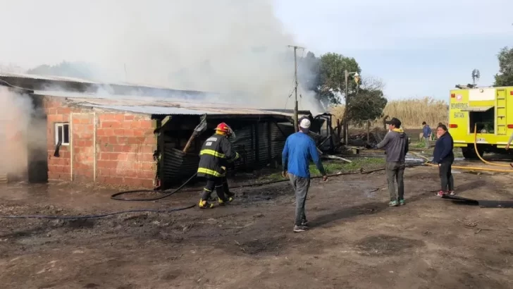 Se incendió una casa sobre la ruta 88