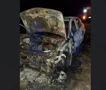 Se incendió un auto en la Ruta 86