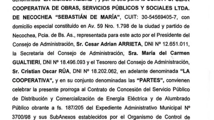 Oficial: La Municipalidad y la Usina firmaron la prorroga del servicio