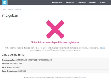 Sin la AFIP, ¿dónde se factura?: el dominio de Internet ARCA.gob.ar no está disponible