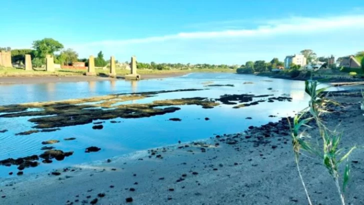 Inusual estado del Río Quequén