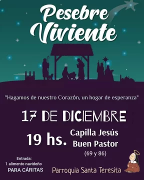 Pesebre viviente en la capilla Jesús Buen Pastor