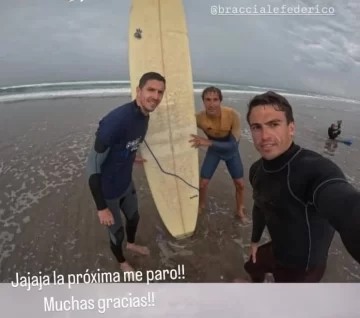 “Nacho” Fernández disfruta de las playas de Necochea