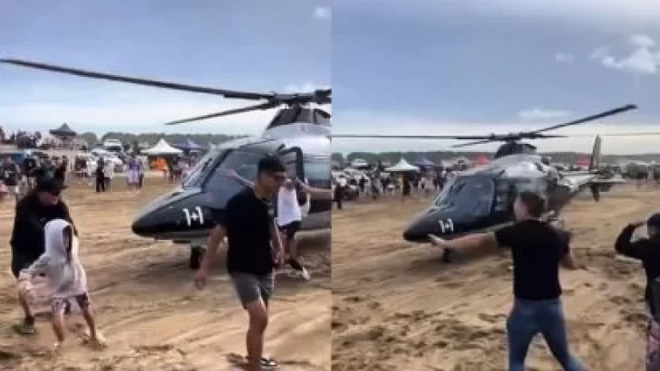 Video: un helicóptero aterrizó en los médanos de Pinamar y el piloto fue inhabilitado