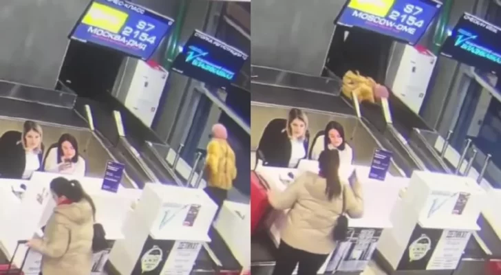 Video: una señora confundió la cinta de equipaje con la puerta de acceso al avión