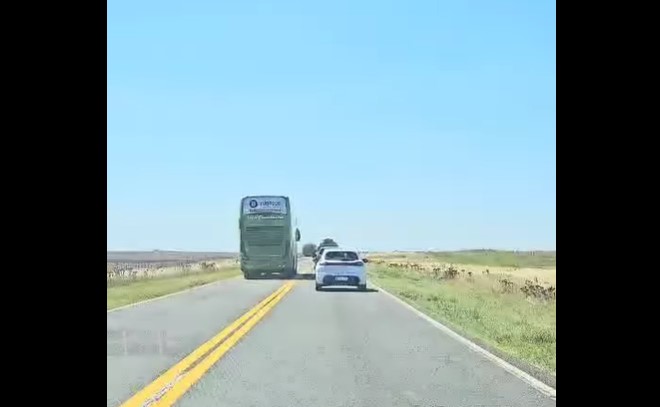 Pudo ser una tragedia: temerosa maniobra en la ruta de un chofer de larga distancia