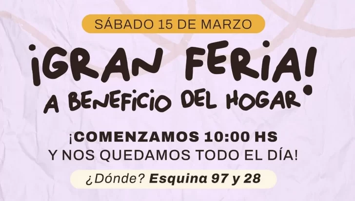 Cómo colaborar con la “gran feria” a beneficio del Hogar “Preciosa Semilla”