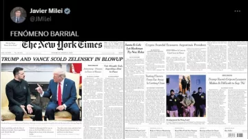 Milei y el escándalo $LIBRA, segunda noticia destacada de la portada de The New York Times