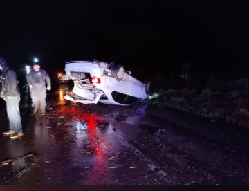 Despiste y vuelco en Ruta 88