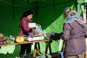 El Mercado contó con buena afluencia de público en la plaza San Martín