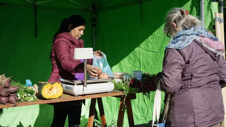 El Mercado contó con buena afluencia de público en la plaza San Martín