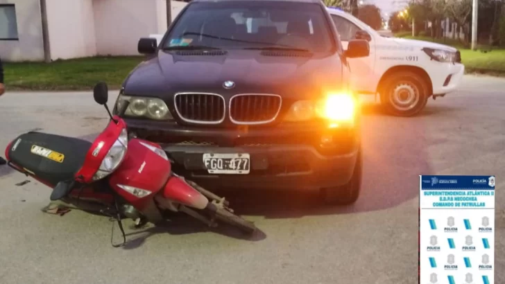 Motociclista hospitalizado tras colisionar con un BMW en Necochea
