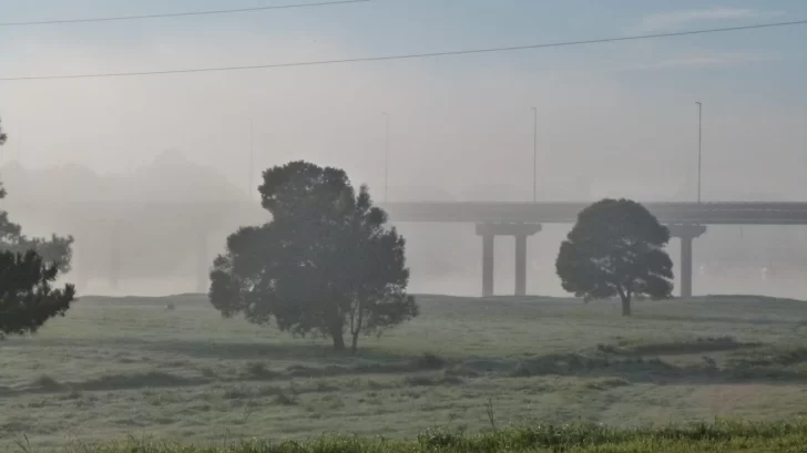 Niebla y heladas en el Puente Dardo Rocha