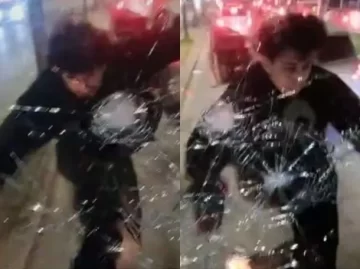 Video: un hombre rompió el parabrisas de un colectivo durante una pelea con el chofer