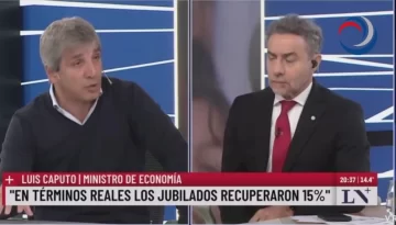 Luis Caputo aseguró que los jubilados con aportes cobran cerca de $900.000 en promedio