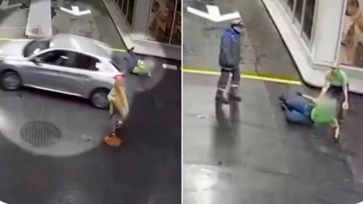 Video: no quiso pagar en una estación de servicio y atropelló a la cajera cuando quiso escapar