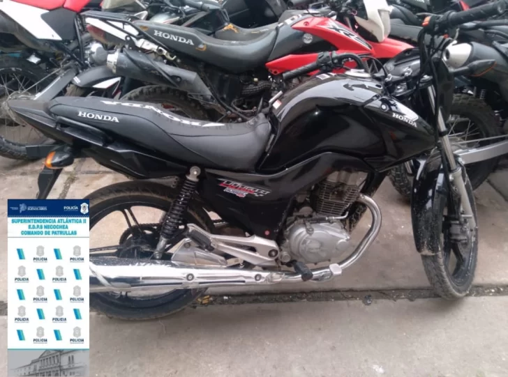 Joven aprehendido en Necochea por encubrimiento de motocicleta con pedido de secuestro