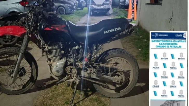 Joven aprehendido en Necochea por circular en moto con pedido de secuestro