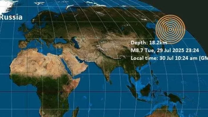 Alarma en Rusia: terremoto de casi 8 puntos en la península de Kamchatka