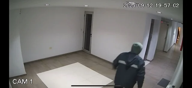 Las cámaras de seguridad registran un violento robo en un edificio