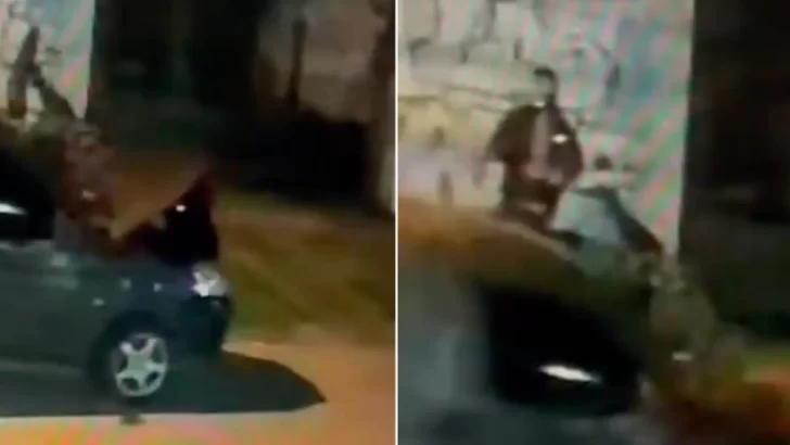 Video: robó la batería de un auto en 18 segundos