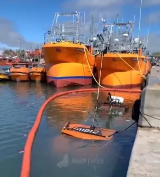 Video: se registró el hundimiento de otra lanchita amarilla en el puerto