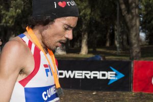 La cara habla sobre el esfuerzo: Sanguinetti tras cruzas la meta