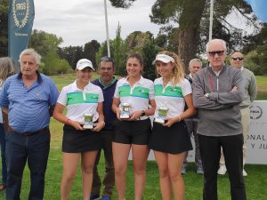 Mar y Sierras subcampeonas: Josefina Rendo, Catalina Rendo y Guadalupe Dabos