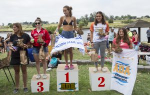 Podio de la general 5K entre las damas