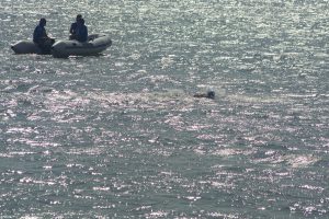 Ivo Cassini entrando al mar, la ventaja ya era insuperable a su favor