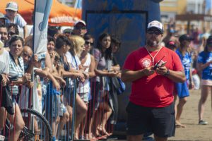 Los guardavidas presentes, en este caso Pablo Suarez, presidente de la Asociación