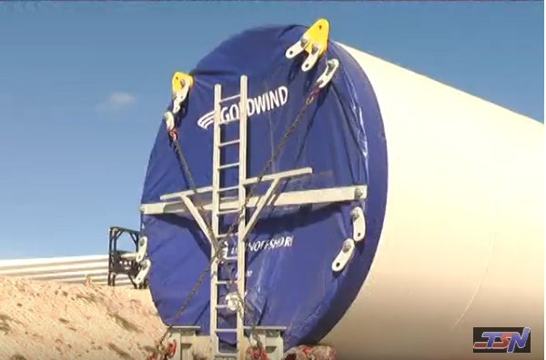 Comienza el traslado de aerogeneradores