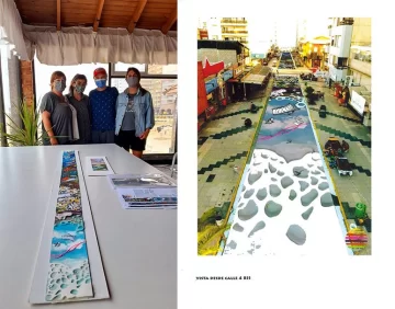 La obra “Reposeras” será pintada en las peatonales