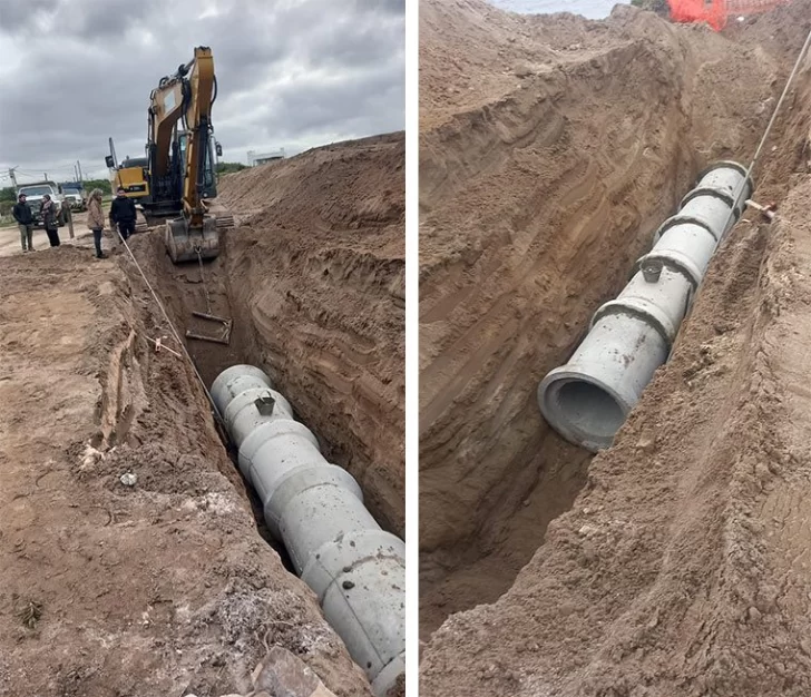 Ejecutan obra pluvial en Quequén