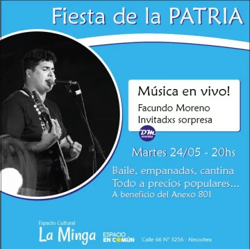 Conmemorarán el 25 de mayo en La Minga