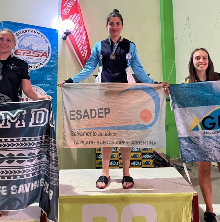 La necochense Candela Bonaura es nuevamente campeona en salvamento deportivo