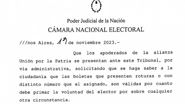 Las boletas que presenten roturas o distinto número son “válidas”