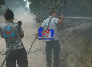 Incendio en terrenos de la zona de 106 y 83