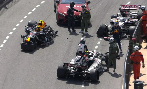 F1: Checo Pérez sufrió un impactante choque en el GP de Mónaco