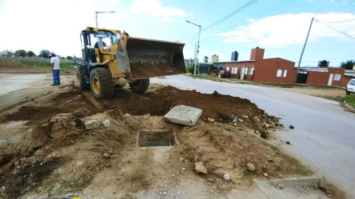 Barrio Palmera: concretaron obra de desagüe pluvial